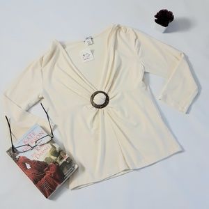 NWT New K & C 3/4 Sleeve Top